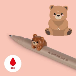 Gelstift Teddy von Legami mit roter Tinte