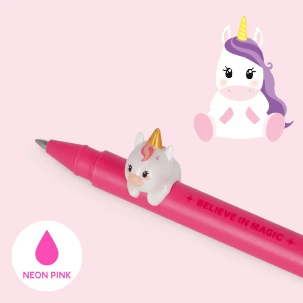 Gelstift „Lovely Friends Einhorn“ – Legami | Neonpinke Tinte, 0,5 mm, nachfüllbar