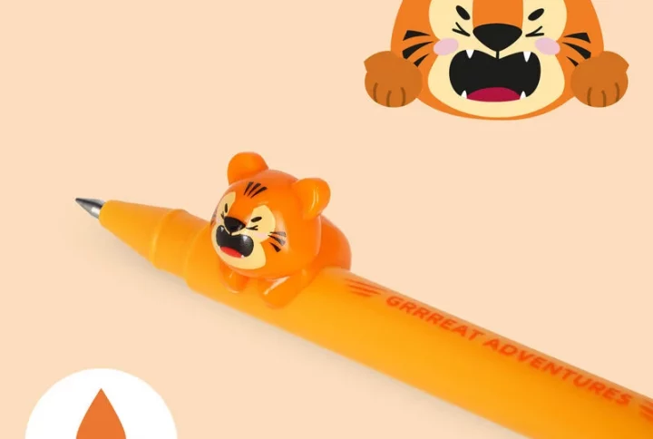 Gelstift Tiger von Legami mit oranger Tinte