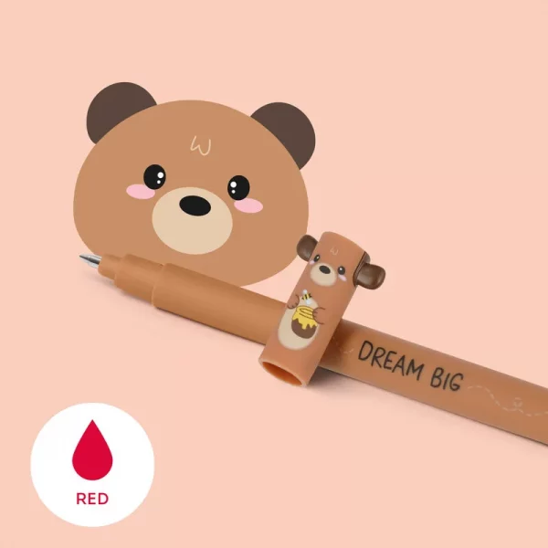 Legami Gelstift „Honig-Bär“ – Rot, radierbar & nachfüllbar