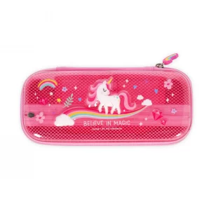 Legami Federmäppchen „Wonderwow – Unicorn“: PET-Hardcase, 23×11×5 cm, 105 g, zwei Fächer mit Netzfach & Stiftehaltern, Reißverschluss, Einhorn-Design.