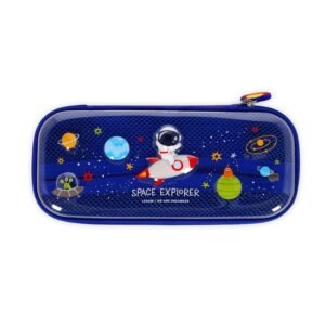 Hardcase Federmäppchen mit Space-Motiv von Legami – geöffnetes Etui mit Mesh-Innenfach