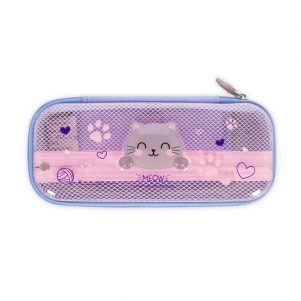 Legami Federmäppchen „Wonderwow – Kitty“: PET-Hardcase mit Netzfach, 23×11×5 cm, Reißverschluss, CE-zertifiziert, süßes Katzen-Design.