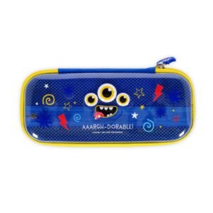 Hardcase Federmäppchen mit Monster-Motiv von Legami – geöffnetes Etui mit Innenfächern