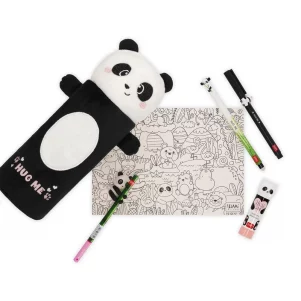 Legami Federmäppchen Super Soft Panda aus Plüsch in Lila mit Reißverschluss, 21x10x6 cm