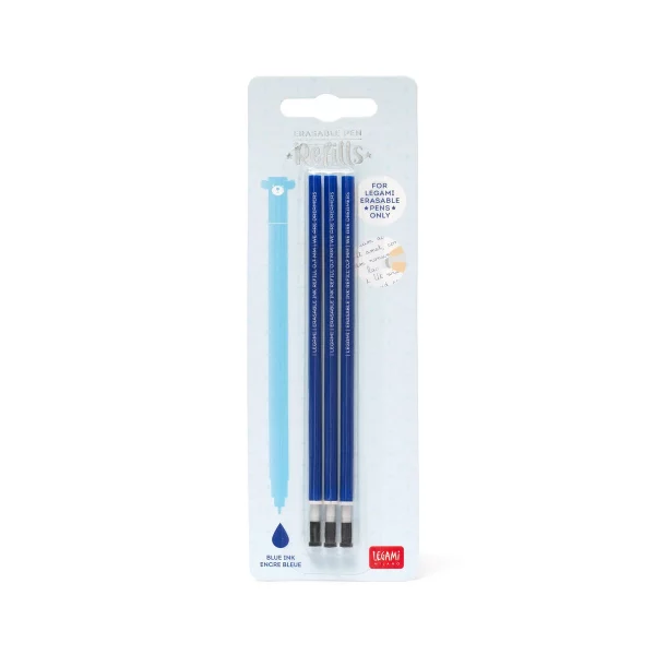 Legami Ersatzminen Blau – 3er-Set für löschbare Gelstifte