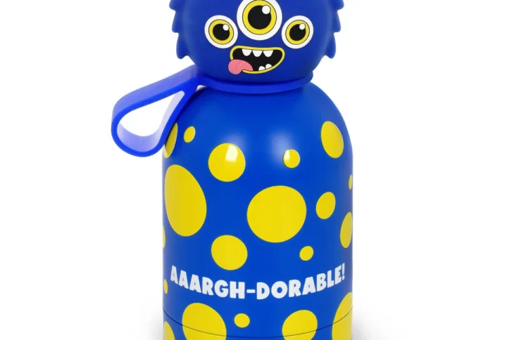 Legami Thermosflasche für Kinder Hot&Cold BFF Monster – blau mit gelben Punkten“