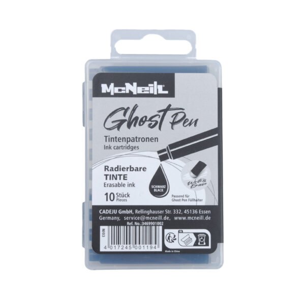 McNeill Ghost Pen – 10er Pack Tintenpatronen Schwarz (radierbare Spezialtinte)