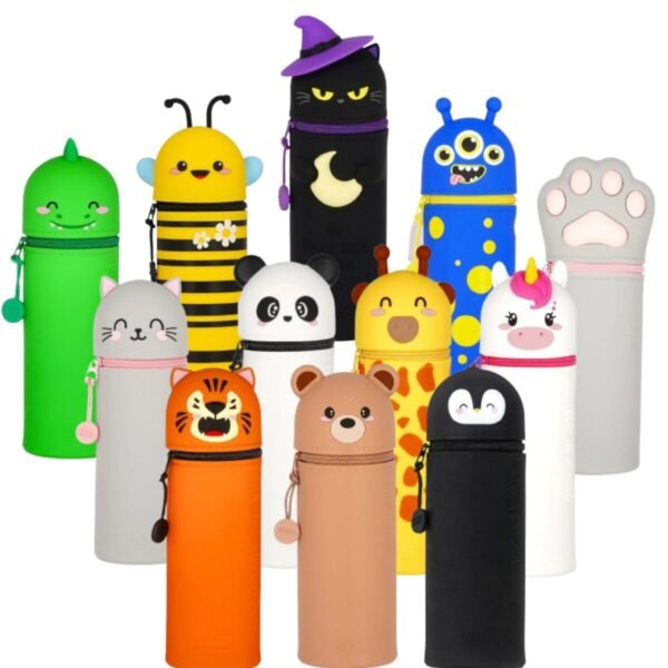 Legami Kawaii 2-in-1 Silikon Federmäppchen – vielseitiges Mäppchen & Stiftehalter – verschiedene Motive